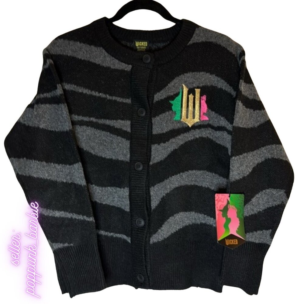 Wicked Glinda Ariana Grande Elphaba Embroidered Cardigan Sweater L‎ NWT